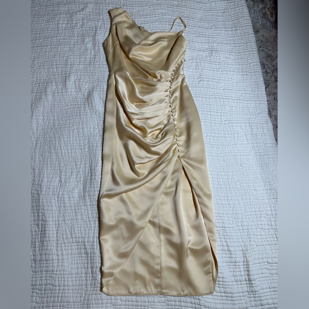 Lavish Alice Cowl Neck Satin MIDI Dress